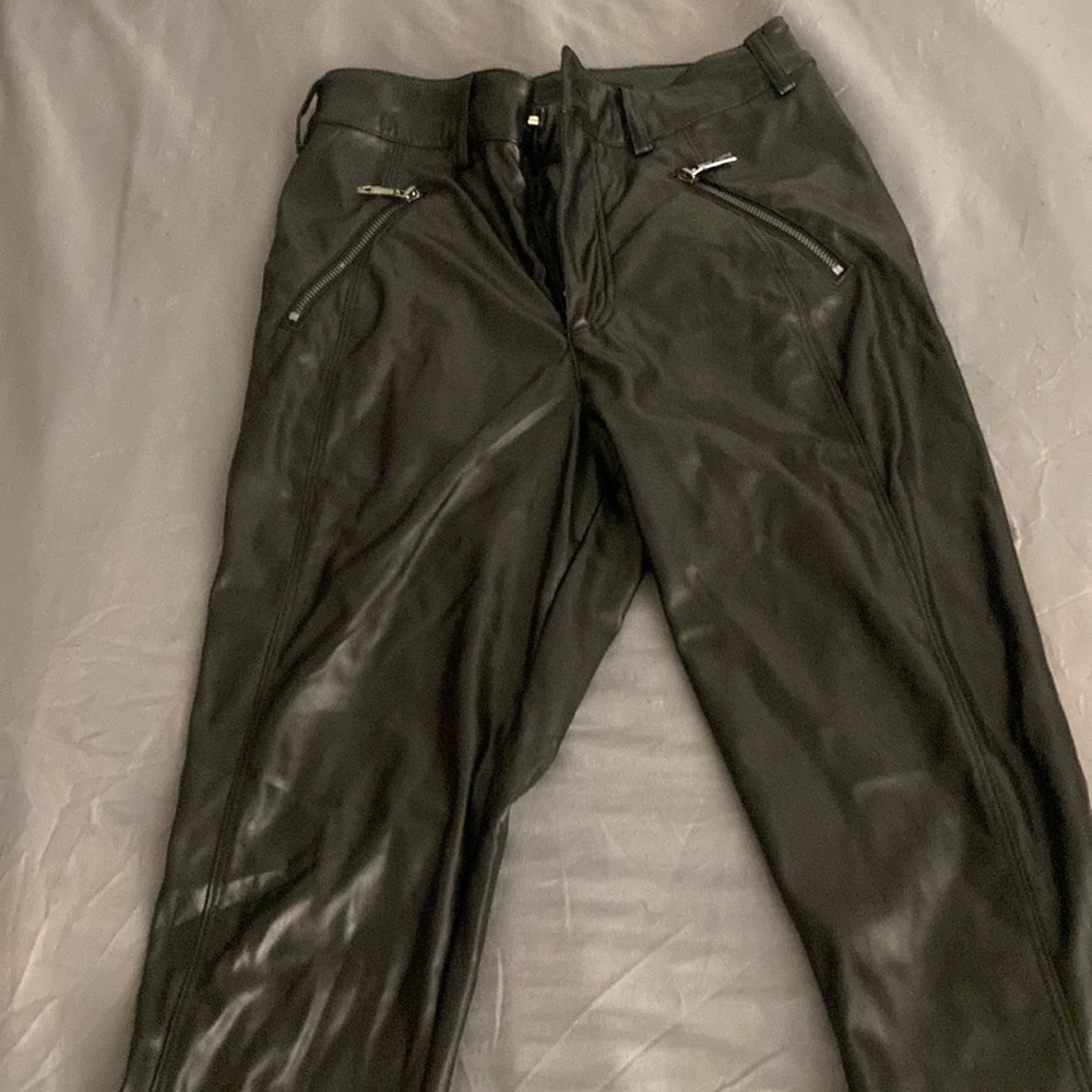Women GUESS Black Leather Pants
